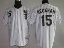 Chicago White Sox -15 Gordon Beckham Stitched White Black Strip MLB Jersey