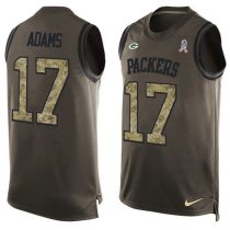 Nike Packers -17 Davante Adams Green Stitched NFL Limited Salute To Service Tank Top Jersey