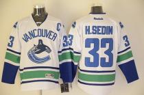 Vancouver Canucks -33 Henrik Sedin White Stitched NHL Jersey