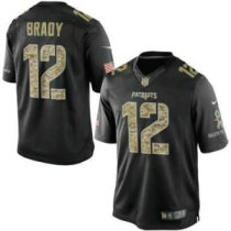 New England Patriots -12 Tom Brady Nike Black Salute To Service Jersey