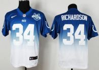 Nike Indianapolis Colts #34 Trent Richardson Royal Blue White With 30TH Seasons Patch Men's Stitched