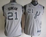 San Antonio Spurs #21 Tim Duncan Grey Youth Stitched NBA Jersey