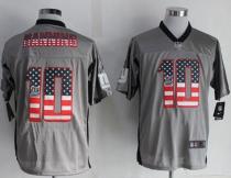 Nike New York Giants #10 Eli Manning Grey Men's Stitched NFL Elite USA Flag Fashion Jersey