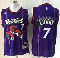 Toronto Raptors -7 Kyle Lowry Purple Hardwood Classics Stitched NBA Jersey