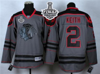 Chicago Blackhawks -2 Duncan Keith Charcoal Cross Check Fashion 2015 Stanley Cup Stitched NHL Jersey