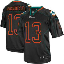 Nike Dolphins -13 Dan Marino Lights Out Black Stitched NFL Elite Jersey