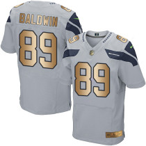Nike Seahawks -89 Doug Baldwin Grey Alternate Stitched NFL Elite Gold Jersey