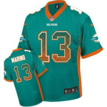 Nike Dolphins -13 Dan Marino Aqua Green Team Color Stitched NFL Elite Drift Fashion Jersey