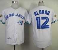 Mitchell And Ness 1993 Toronto Blue Jays #12 Roberto Alomar White Throwback Stitched MLB Jersey