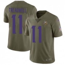 Nike Vikings -11 Laquon Treadwell Olive Stitched NFL Limited 2017 Salute to Service Jersey