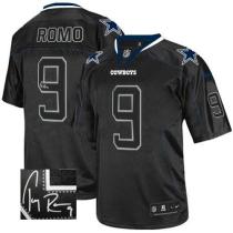 Nike Dallas Cowboys #9 Tony Romo Lights Out Black Men's Stitched NFL Elite Autographed Jersey