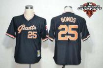 Mitchell And Ness San Francisco Giants #25 Barry Bonds Black Throwback w 2012 World Series Champion