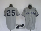 Autographed MLB New York Yankees -25 Mark Teixeira Grey Stitched Jersey