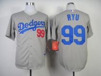 Los Angeles Dodgers -99 Hyun-Jin Ryu Grey Cool Base Stitched MLB Jersey