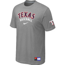 Texas Rangers L Grey Nike Short Sleeve Practice T-Shirt