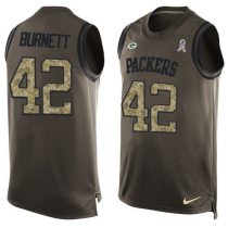 Nike Packers -42 Morgan Burnett Green Stitched NFL Limited Salute To Service Tank Top Jersey
