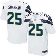 Seattle Seahawks Super Bowl XLVIII #25 Men's Richard Sherman Elite Road White Jersey