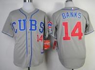 Chicago Cubs -14 Ernie Banks Grey Alternate Road Cool Base Stitched MLB Jersey