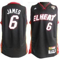 Latin Nights Miami Heat -6 LeBron James Black Stitched NBA Jersey