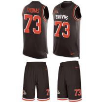 Browns -73 Joe Thomas Brown Team Color Stitched NFL Limited Tank Top Suit Jersey