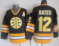 Boston Bruins -12 Adam Oates Black Yellow CCM Throwback Stitched NHL Jersey