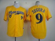 Milwaukee Brewers -9 Jean Segura Yellow Cerveceros Cool Base Stitched MLB Jersey