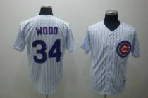 Chicago Cubs -34 Kerry Wood Stitched 3-Patch White MLB Jersey