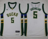 Milwaukee Bucks -5 Michael Carter-Williams White Stitched NBA Jersey