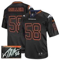 Nike Denver Broncos #58 Von Miller Lights Out Black Men's Stitched NFL Elite Autographed Jersey