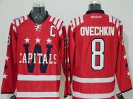 Washington Capitals -8 Alex Ovechkin 2015 Winter Classic Red Stitched NHL Jersey