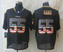 2014 New Nike Minnesota Vikings -55 Barr USA Flag Fashion Black Elite Jerseys