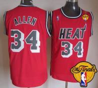 Miami Heat -34 Ray Allen Red Hardwood Classics Nights Finals Patch Stitched NBA Jersey
