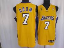 Los Angeles Lakers -7 Lamar Odom Stitched Yellow Champion Patch NBA Jersey
