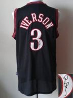 Revolution 30 Autographed Philadelphia 76ers -3 Allen Iverson Black Stitched NBA Jersey