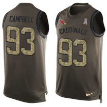 Nike Cardinals -93 Calais Campbell Green Stitched NFL Limited Salute To Service Tank Top Jersey