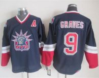 New York Rangers -9 Adam Graves Navy Blue CCM Statue Of Liberty Stitched NHL Jersey