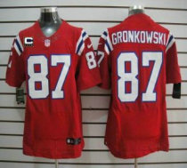 Nike Patriots -87 Rob Gronkowski Red Alternate With C Patch Stitched NFL Elite Jersey