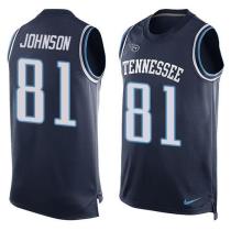 Nike Titans -81 Andre Johnson Navy Blue Alternate Stitched NFL Limited Tank Top Jersey