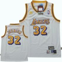Los Angeles Lakers #32 Orlando Magic Johnson White Throwback Stitched Youth NBA Jersey