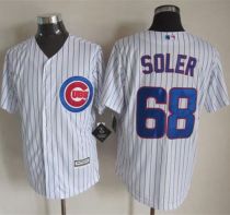 Chicago Cubs -68 Jorge Soler White Strip New Cool Base Stitched MLB Jersey