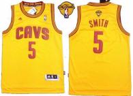 Revolution 30 Cleveland Cavaliers -5 JR Smith Yellow The Finals Patch Stitched NBA Jersey