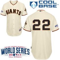 San Francisco Giants #22 Will Clark Cream Home Cool Base W 2014 World Series Patch Stitched MLB Jers
