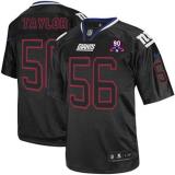 Nike New York Giants #56 Lawrence Taylor Lights Out Black With 1925-2014 Season Patch Men's Stitched