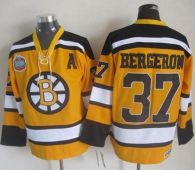 Boston Bruins -37 Patrice Bergeron Yellow Winter Classic CCM Throwback Stitched NHL Jersey