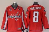 Washington Capitals -8 Alex Ovechkin Red 40th Anniversary Stitched NHL Jersey