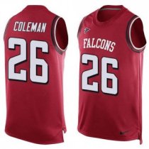 Nike Atlanta Falcons 26 Tevin Coleman Red Team Color Stitched NFL Limited Tank Top Jersey