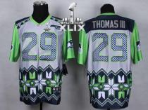 Nike Seattle Seahawks #29 Earl Thomas III Grey Super Bowl XLIX Men‘s Stitched NFL Elite Noble Fashio