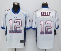 Nike Buffalo Bills -12 Jim Kelly Drift Fashion White Elite Jerseys
