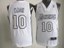 Los Angeles Lakers -10 Steve Nash White Big Color Fashion Stitched NBA Jersey
