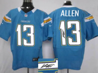 Nike NFL San Diego Chargers #13 Keenan Allen Elite Light Blue Men‘s Stitched Autographed Jersey